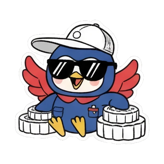 悠闲躺吊床 Blue Bird Doodle Adventures sticker for expressive chats and social replies.