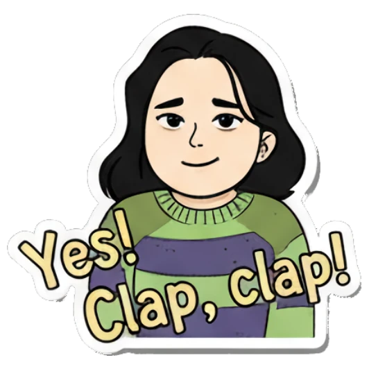 Girl clapping with Yes! Clap, clap! text Daily Life of a Girl sticker for expressive chats and social replies.
