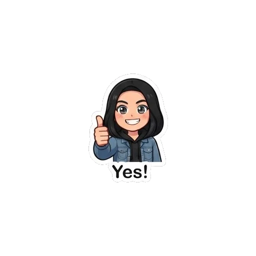 Cheerful girl giving a thumbs up Cool Girl Daily Vibes sticker for expressive chats and social replies.