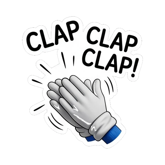 Sonic clapping hands with Clap text Sonic Expressive Vibes sticker for expressive chats and social replies.