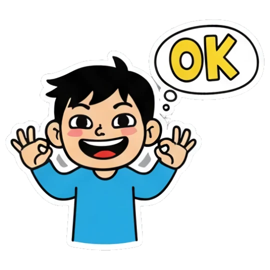 小男孩比OK手势 Little Boy Daily Expressions sticker for expressive chats and social replies.