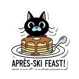 活力四射 Black Cat Ski Adventures sticker for expressive chats and social replies.