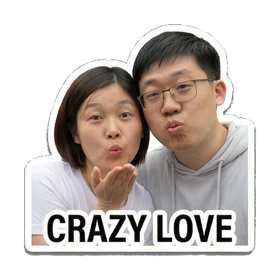 man covering woman eyes Sweet Couple Moments sticker for expressive chats and social replies.