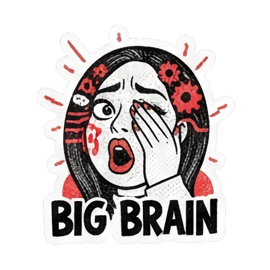 思考大开脑洞BIG BRAIN Gritty Girl Moods sticker for expressive chats and social replies.