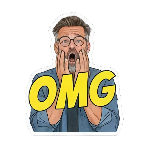 真人写实风格贴纸 Mr. Expressive: Daily Reactions sticker for expressive chats and social replies.