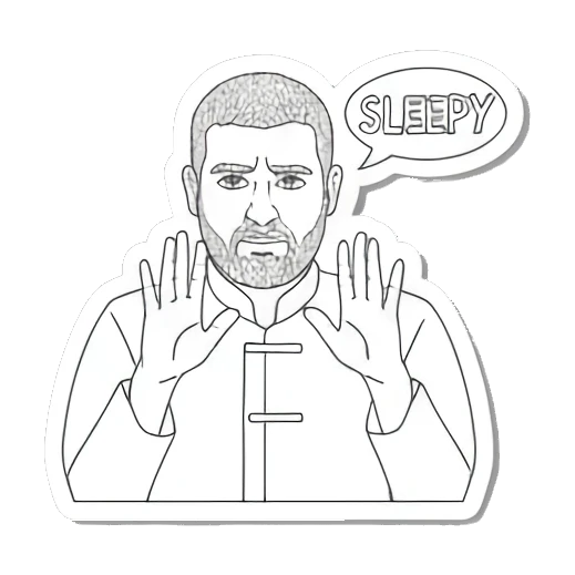 怀疑男士：DOUBT Minimalist Moods Man sticker for expressive chats and social replies.