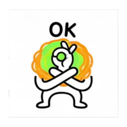 比OK手势。 Green Blob Expressive Stickers sticker for expressive chats and social replies.