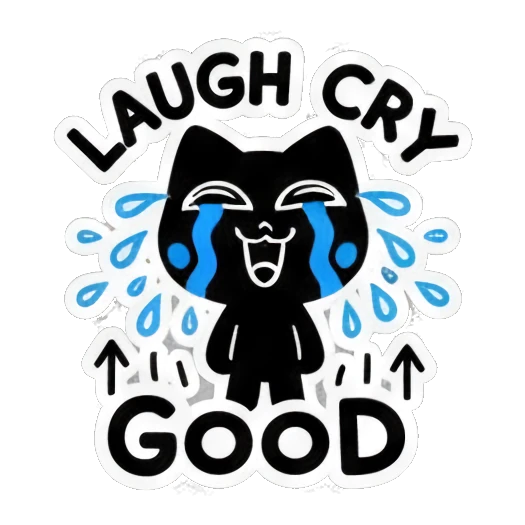 黑猫开心跳跃 Keith Haring Style Black Cat sticker for expressive chats and social replies.