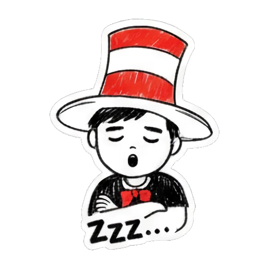 男孩睡觉表情ZZZ Doodle Hat Boy sticker for expressive chats and social replies.