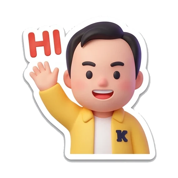 friendly boy waving hello Cheerful Fanboy Daily Life sticker for expressive chats and social replies.