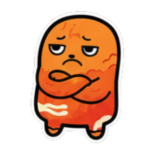 双手合十祈祷或感谢 Orange Blob Expressive Stickers sticker for expressive chats and social replies.