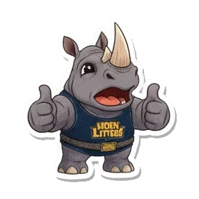 犀牛竖起大拇指 Chubby Rhino Fun sticker for expressive chats and social replies.