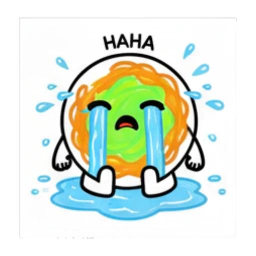 哭泣流泪。 Green Blob Expressive Stickers sticker for expressive chats and social replies.