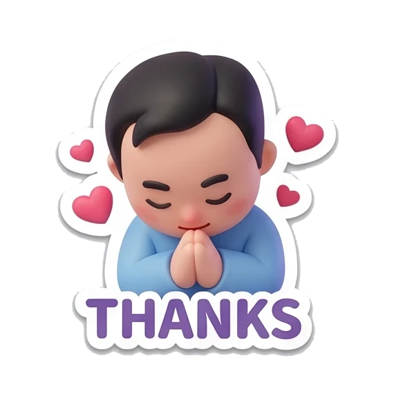 boy praying with hearts Cheerful Fanboy Daily Life sticker for expressive chats and social replies.