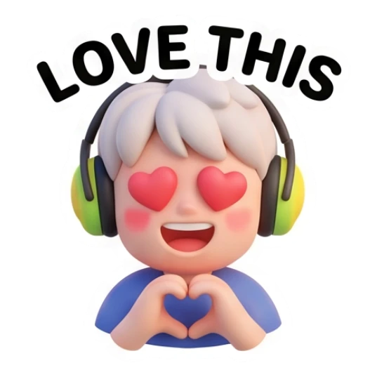 Loving boy with heart eyes and hands in heart shape Gamer Boy Daily Life sticker for expressive chats and social replies.