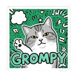 猫咪不爽GRUMPY Kitty's Meme Reactions sticker for expressive chats and social replies.