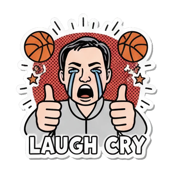 Man saying hi Basketball Pop Art Guy sticker for expressive chats and social replies.