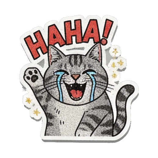 crying cat laughing hysterically Retro Grumpy Cat Vibes sticker for expressive chats and social replies.