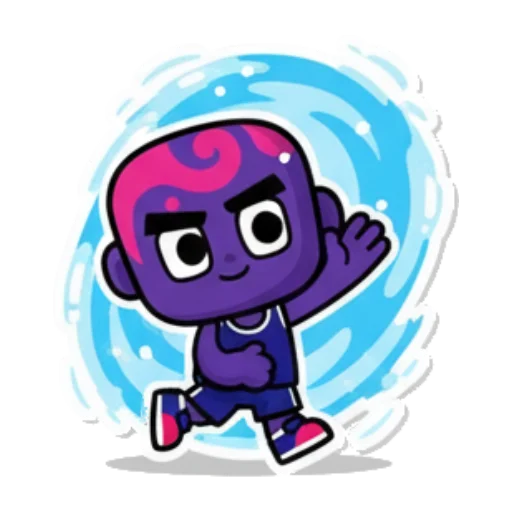 可爱卡通人物系列 Expressive Purple Buddy sticker for expressive chats and social replies.