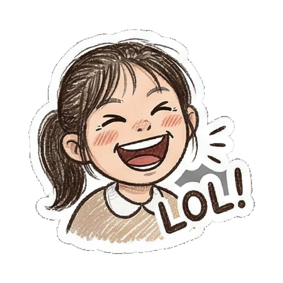 laughing girl Little Girl Daily Vibes sticker for expressive chats and social replies.
