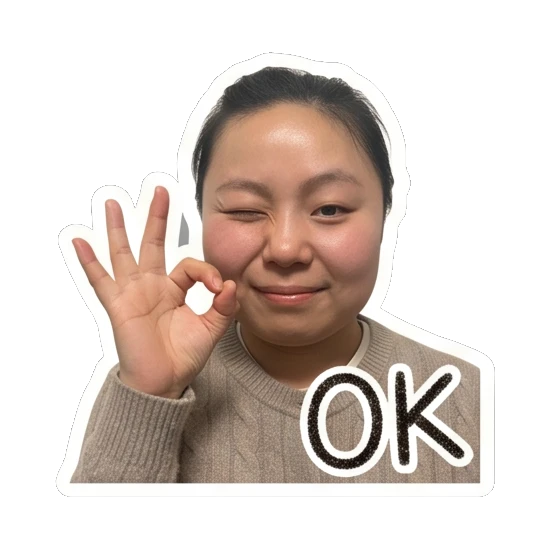 女孩比出OK手势 Daily Life of a Cheerful Girl sticker for expressive chats and social replies.