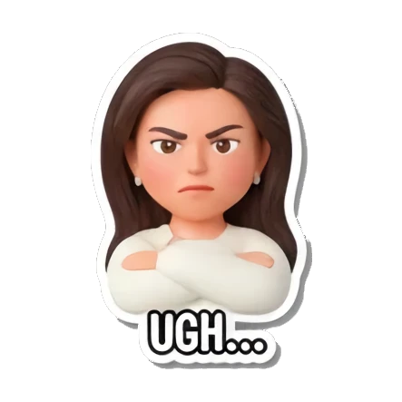 不悦，唉 Cute Girl's Daily Moods sticker for expressive chats and social replies.