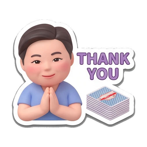 Hands together thanking Playful Card Gamer sticker for expressive chats and social replies.