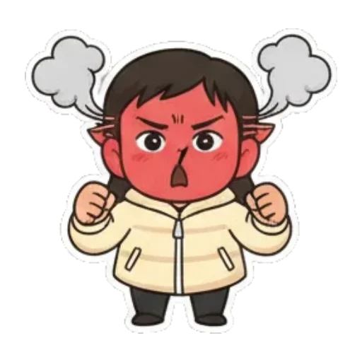 气得脸红冒烟 Chibi Expressive Stickers sticker for expressive chats and social replies.