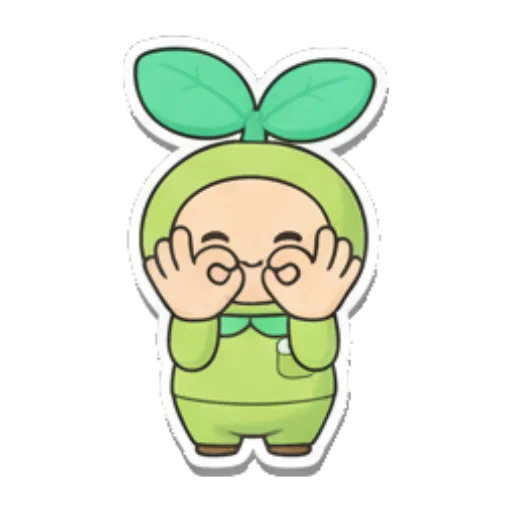 小精灵害羞捂脸 Sproutling Emotions sticker for expressive chats and social replies.