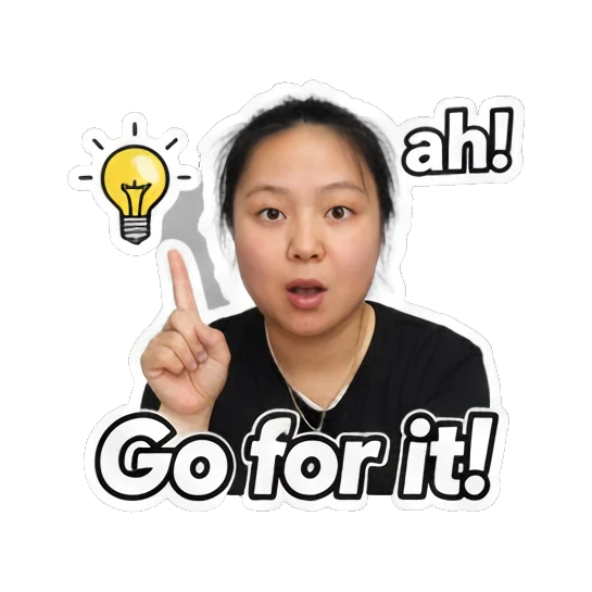 调皮吐舌卖萌 Energetic Asian Girl Daily sticker for expressive chats and social replies.