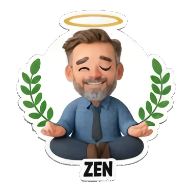 大叔禅意冥想 Cheerful Bearded Guy sticker for expressive chats and social replies.