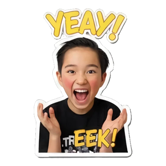 惊喜尖叫时刻 Dynamic Boy Expressions sticker for expressive chats and social replies.