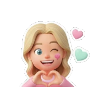 金发女孩比心示爱 Blonde Girl Daily Vibes sticker for expressive chats and social replies.