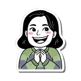 少女双手合十表示感谢 Girl's Daily Moods sticker for expressive chats and social replies.