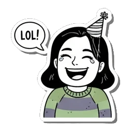 卡通女孩开心地大笑 Girl's Daily Moods sticker for expressive chats and social replies.