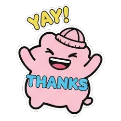 表达感谢的团子 Pink Blob Buddies sticker for expressive chats and social replies.