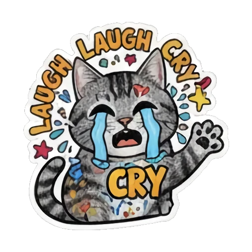 可爱猫咪表情集合 Sugar Skull Tabby sticker for expressive chats and social replies.