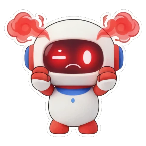 机器人满脸问号 Little Tech Buddy sticker for expressive chats and social replies.