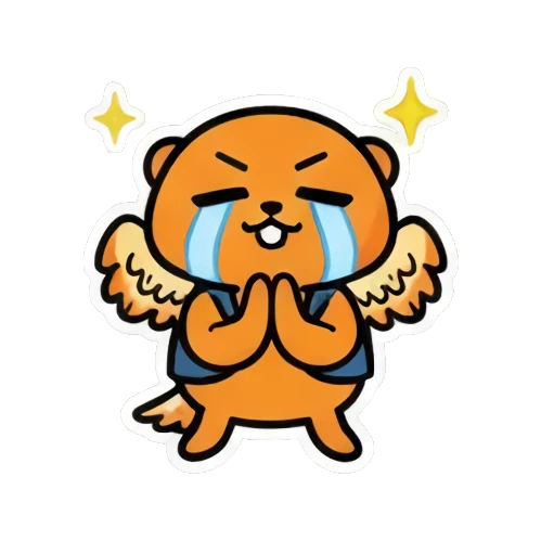 哭泣水獭祈祷 Winged Otter Daily Fun sticker for expressive chats and social replies.