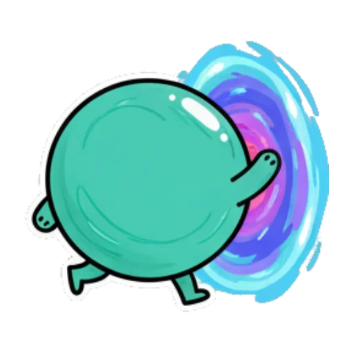 进入传送门穿越时空 Teal Blob Expressive Stickers sticker for expressive chats and social replies.