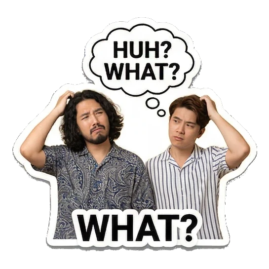 两人困惑挠头 Dynamic Duo Daily Vibes sticker for expressive chats and social replies.