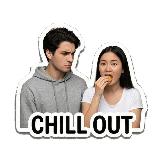 情侣日常互动 Couple Daily Vibes sticker for expressive chats and social replies.