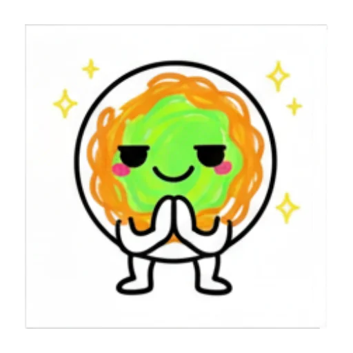 双手合十祈祷。 Green Blob Expressive Stickers sticker for expressive chats and social replies.