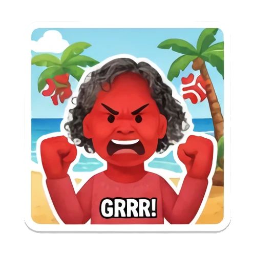 妈妈愤怒脸红咆哮 Cheerful Mom Daily Life sticker for expressive chats and social replies.