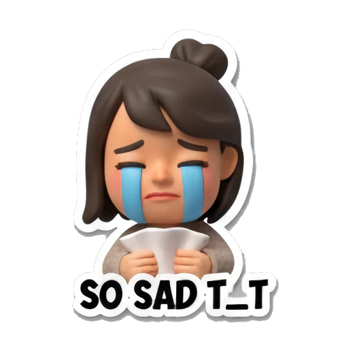 伤心流泪的女孩 Cute Daily Life Girl sticker for expressive chats and social replies.