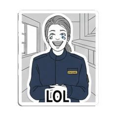 女孩大笑说LOL Digital Moods of a Modern Girl sticker for expressive chats and social replies.