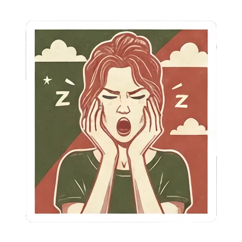 疲惫TIRED Vintage Vixen Vibes sticker for expressive chats and social replies.