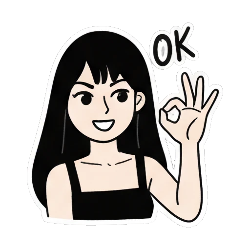 Girl making OK gesture with happy face Daily Life of a Cool Girl sticker for expressive chats and social replies.