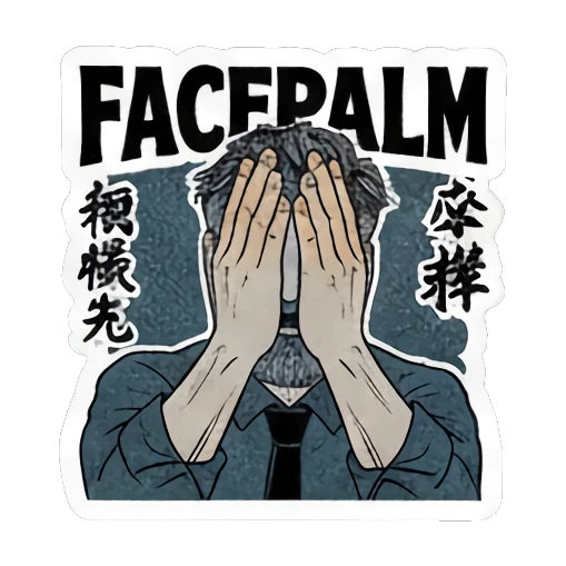 Social media conversation helper Ukiyo-e Man's Moods sticker for expressive chats and social replies.