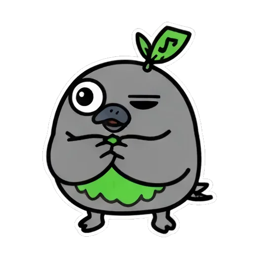 疑惑思考的小鸟 Cute Leaf Bird Expressions sticker for expressive chats and social replies.